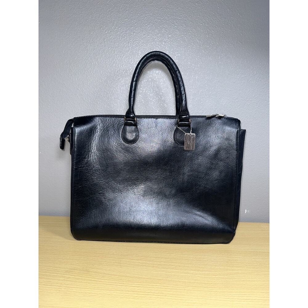 Claire Chase Sarita Black Leather Briefcase
